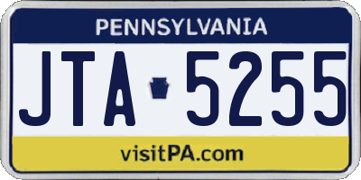 PA license plate JTA5255