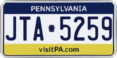 PA license plate JTA5259