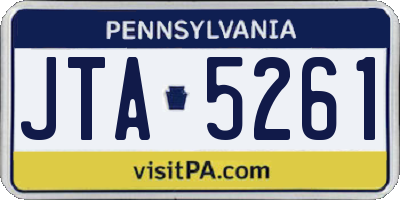 PA license plate JTA5261