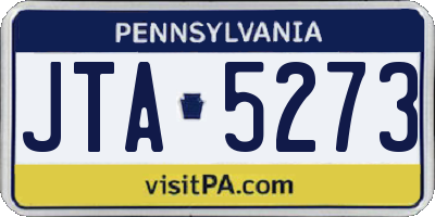 PA license plate JTA5273