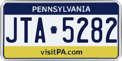 PA license plate JTA5282