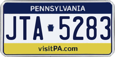 PA license plate JTA5283