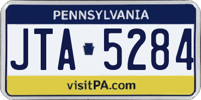 PA license plate JTA5284