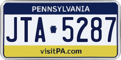 PA license plate JTA5287
