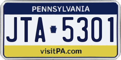 PA license plate JTA5301