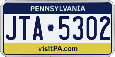 PA license plate JTA5302