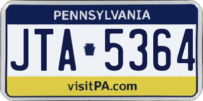 PA license plate JTA5364