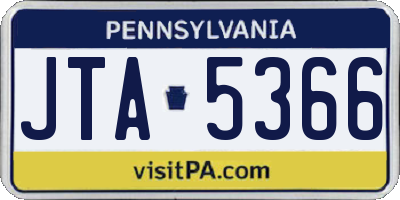 PA license plate JTA5366