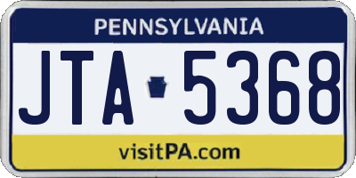 PA license plate JTA5368