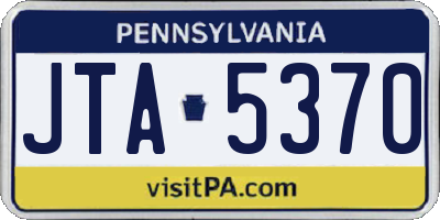 PA license plate JTA5370