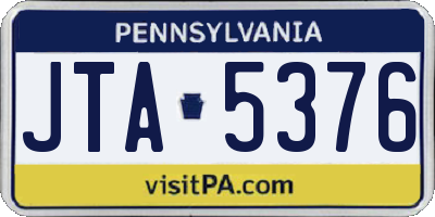 PA license plate JTA5376