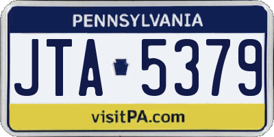PA license plate JTA5379