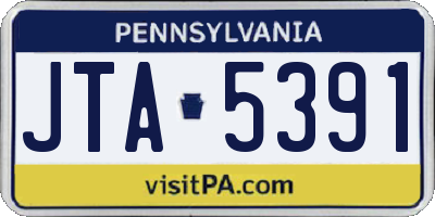 PA license plate JTA5391