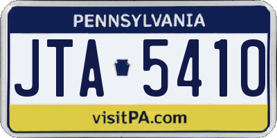 PA license plate JTA5410