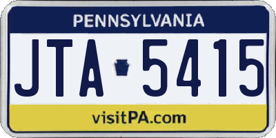 PA license plate JTA5415