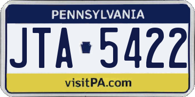 PA license plate JTA5422