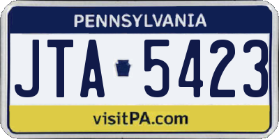 PA license plate JTA5423