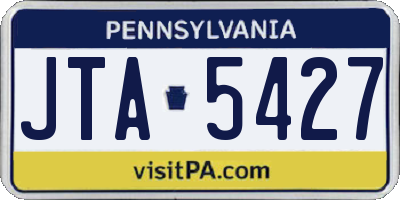 PA license plate JTA5427