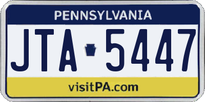 PA license plate JTA5447