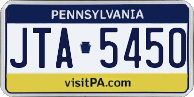 PA license plate JTA5450