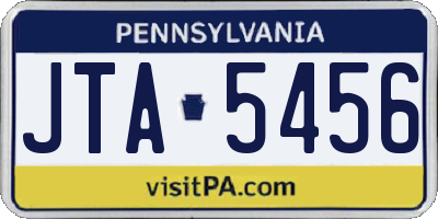 PA license plate JTA5456