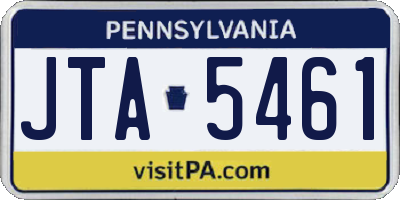 PA license plate JTA5461