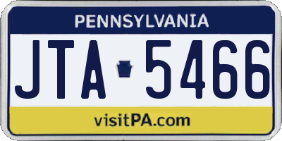 PA license plate JTA5466