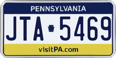 PA license plate JTA5469