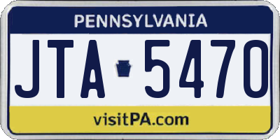 PA license plate JTA5470