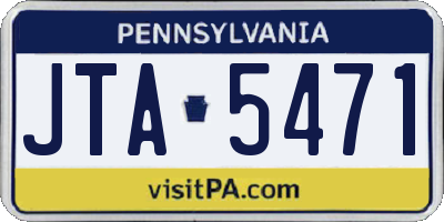 PA license plate JTA5471