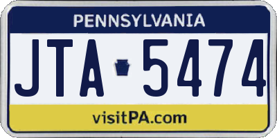 PA license plate JTA5474