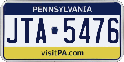 PA license plate JTA5476