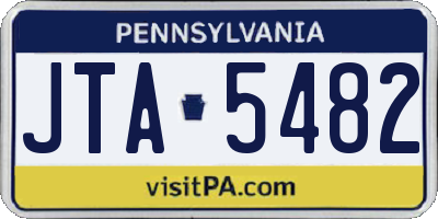 PA license plate JTA5482