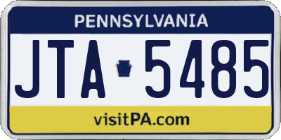 PA license plate JTA5485