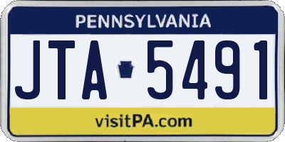 PA license plate JTA5491