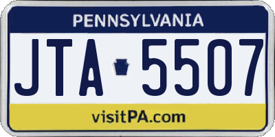 PA license plate JTA5507