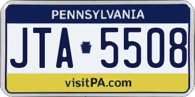 PA license plate JTA5508