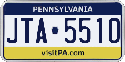 PA license plate JTA5510