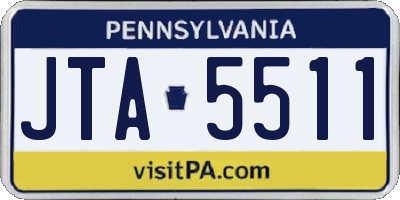 PA license plate JTA5511
