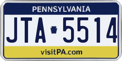 PA license plate JTA5514
