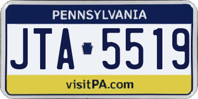 PA license plate JTA5519