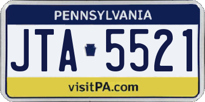 PA license plate JTA5521