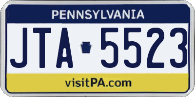 PA license plate JTA5523