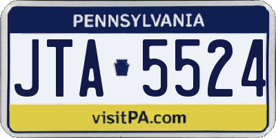 PA license plate JTA5524