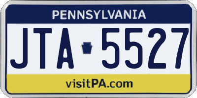 PA license plate JTA5527