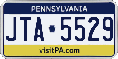 PA license plate JTA5529