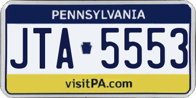 PA license plate JTA5553