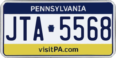 PA license plate JTA5568