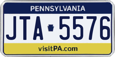 PA license plate JTA5576