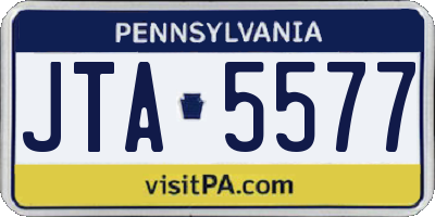 PA license plate JTA5577